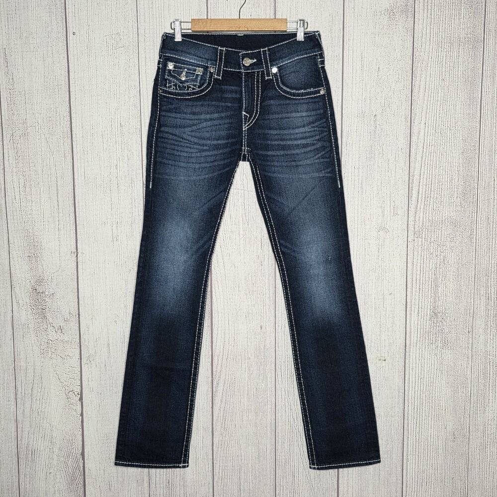 True Religion Straight Leg Big T Jeans Size 29 (29x33.5)